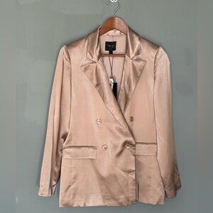NWT Truth by Republic Champagne Blazer Jacket Satin Look Size 8